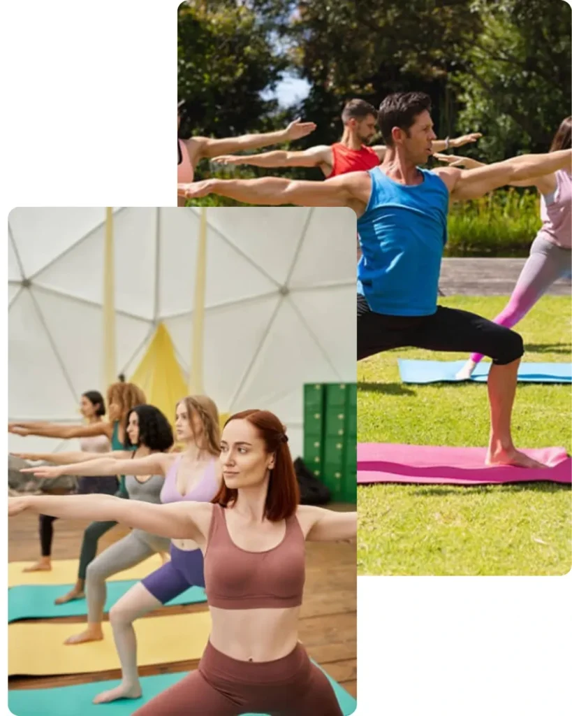 best yoga trainer in Calicut teaching yoga poses.